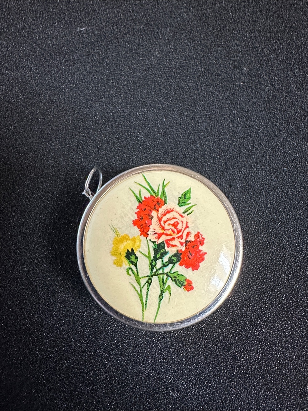 Vintage Floral Retractable Cloth Tape Measure Made In West Germany